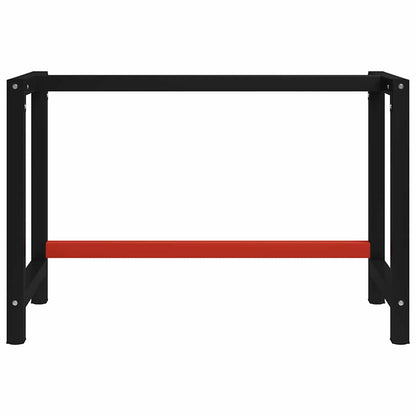 Telaio per Banco da Lavoro in Metallo 120x57x79 cm Nero e Rosso