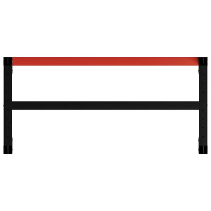 Telaio per Banco da Lavoro in Metallo 120x57x79 cm Nero e Rosso | homemem39