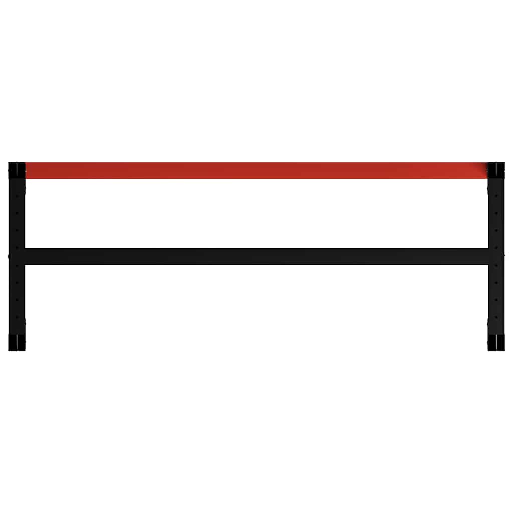 Telaio per Banco da Lavoro in Metallo 150x57x79 cm Nero e Rosso