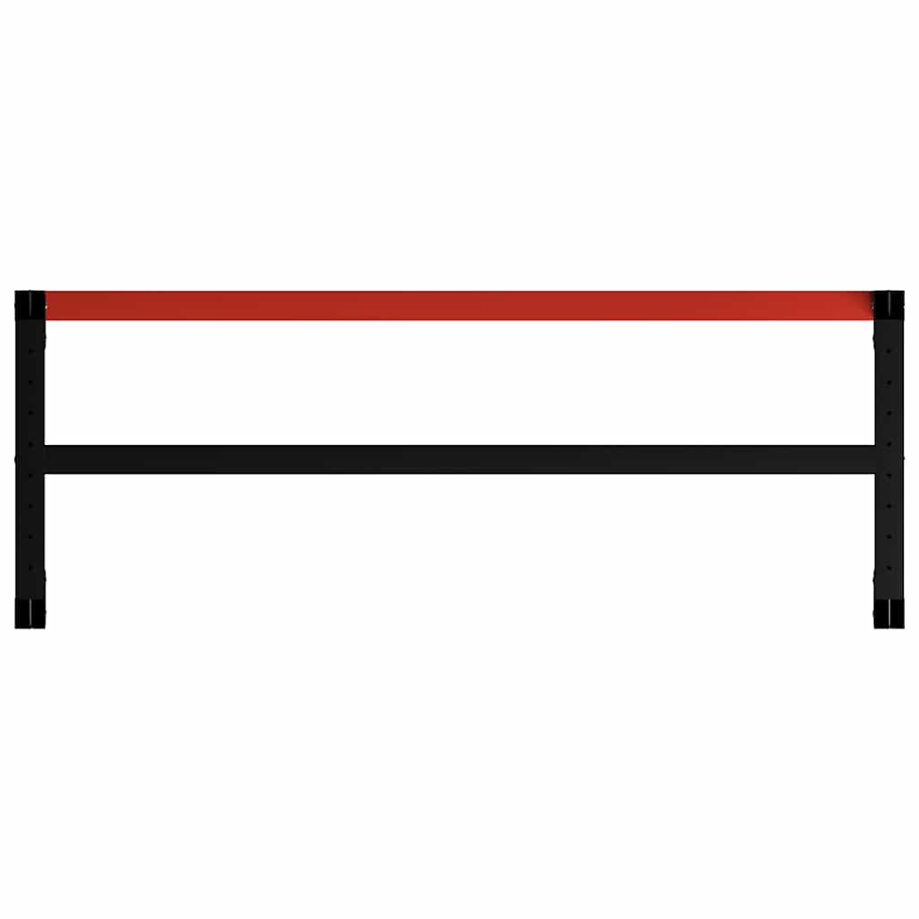 Telaio per Banco da Lavoro in Metallo 150x57x79 cm Nero e Rosso