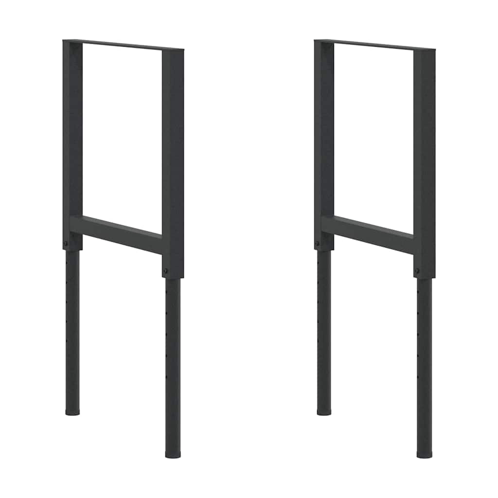 Telai per Banco da Lavoro 2 pz in Metallo 55x(69-95,5) cm Neri