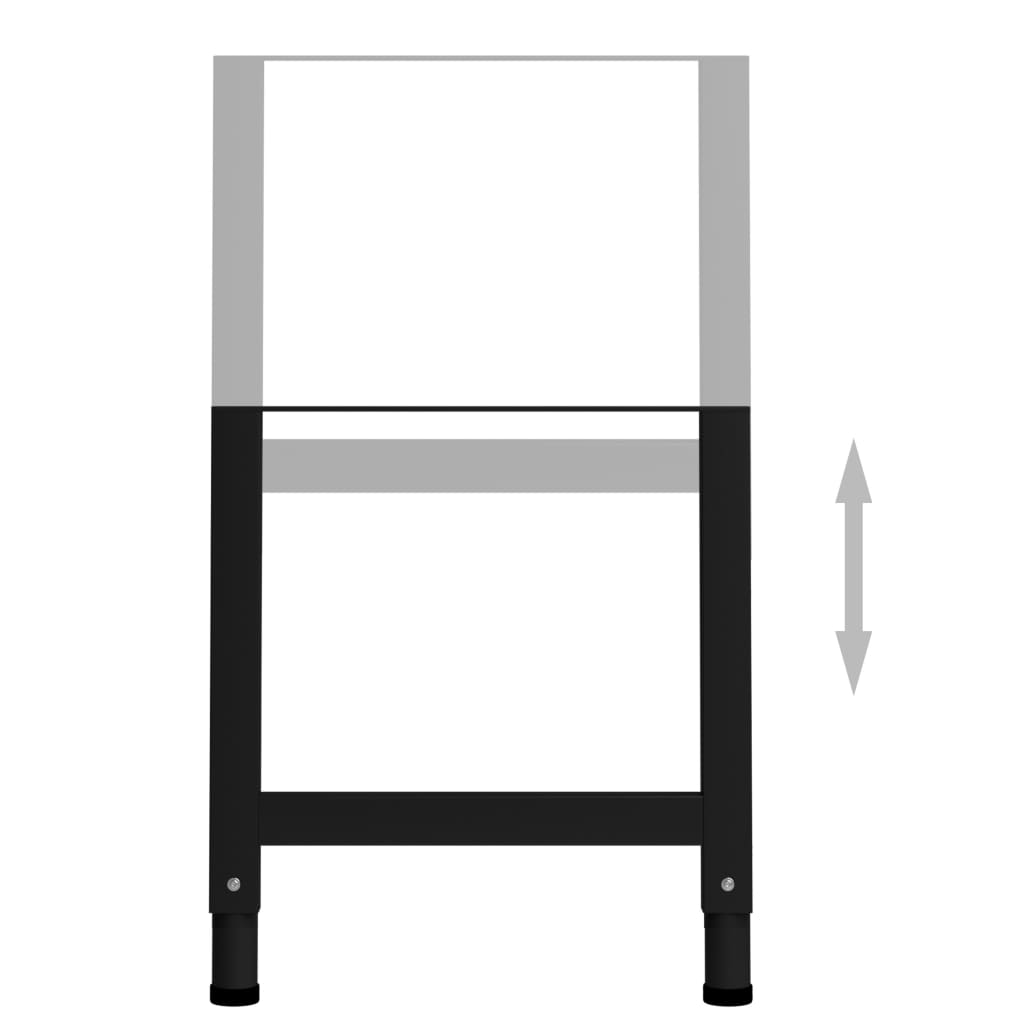 Telai per Banco da Lavoro 2 pz in Metallo 55x(69-95,5) cm Neri - homemem39