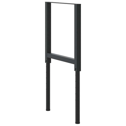 Telai per Banco da Lavoro 2 pz in Metallo 55x(69-95,5) cm Neri