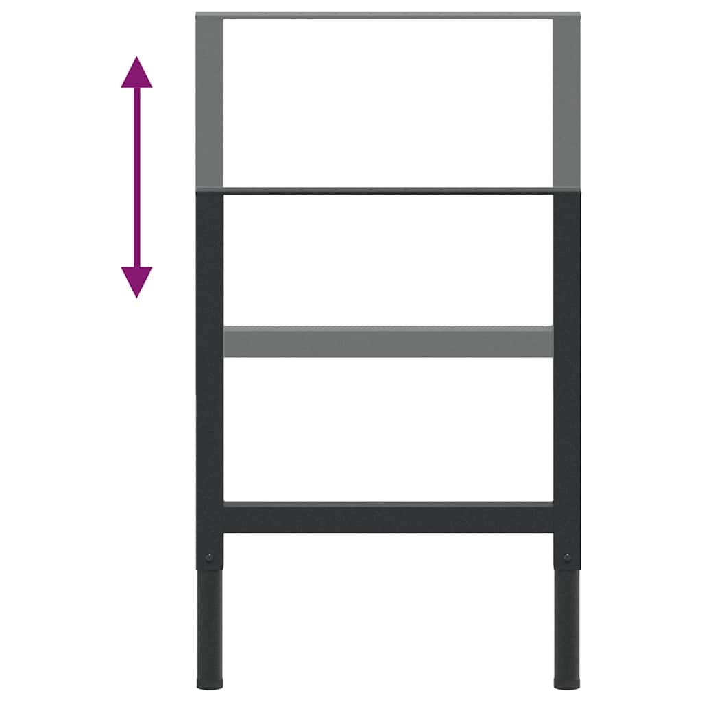 Telai per Banco da Lavoro 2 pz in Metallo 55x(69-95,5) cm Neri