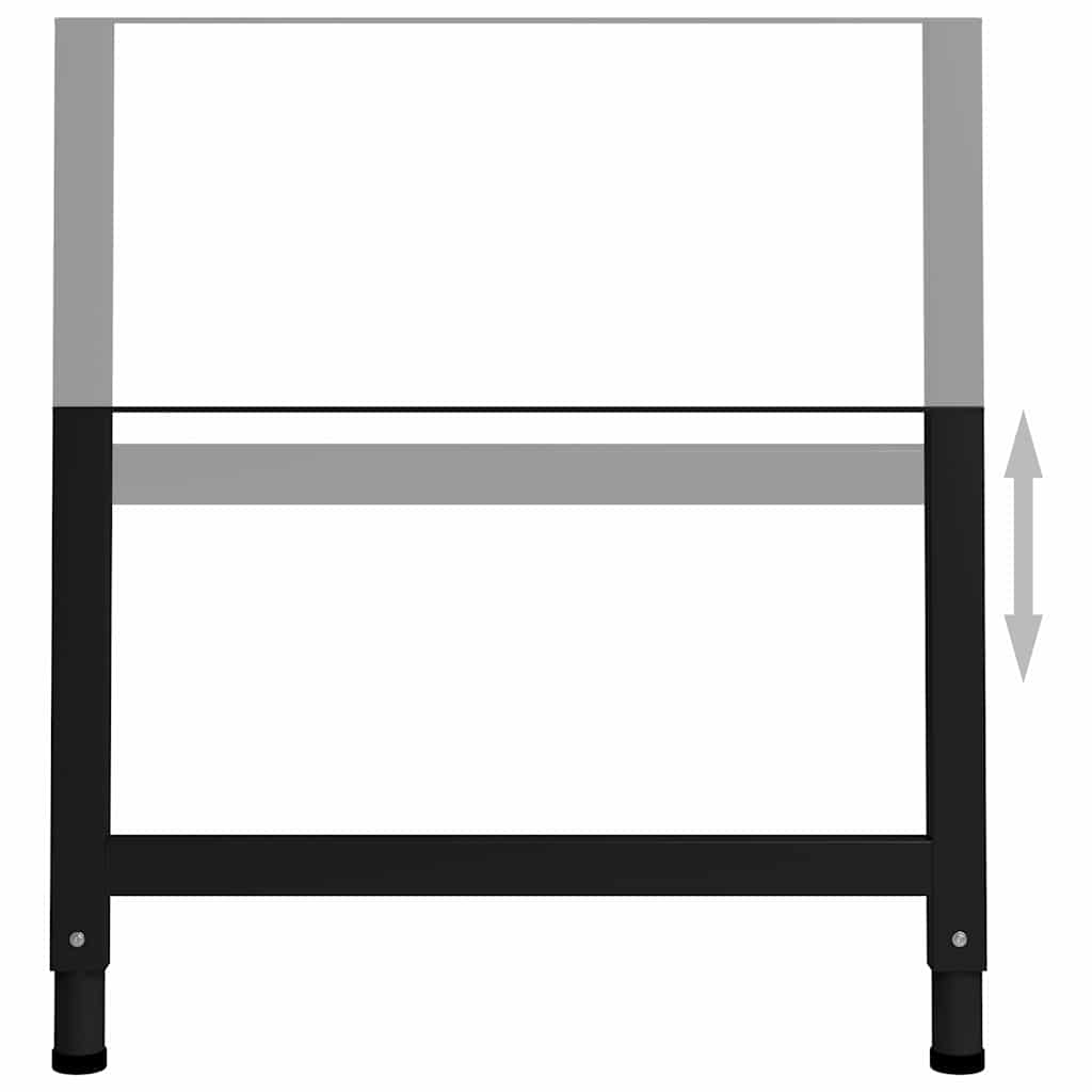 Telai per Banco da Lavoro 2 pz in Metallo 85x(69-95,5) cm Neri