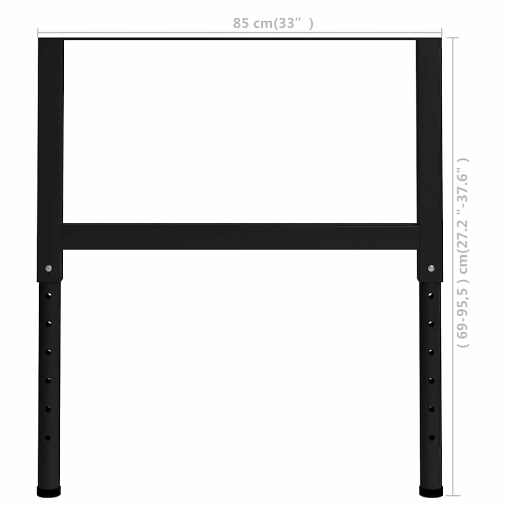 Telai per Banco da Lavoro 2 pz in Metallo 85x(69-95,5) cm Neri