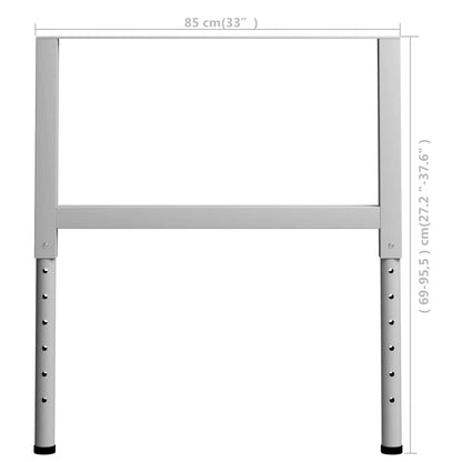 Telai per Banco da Lavoro 2 pz in Metallo 85x(69-95,5) cm Grigi