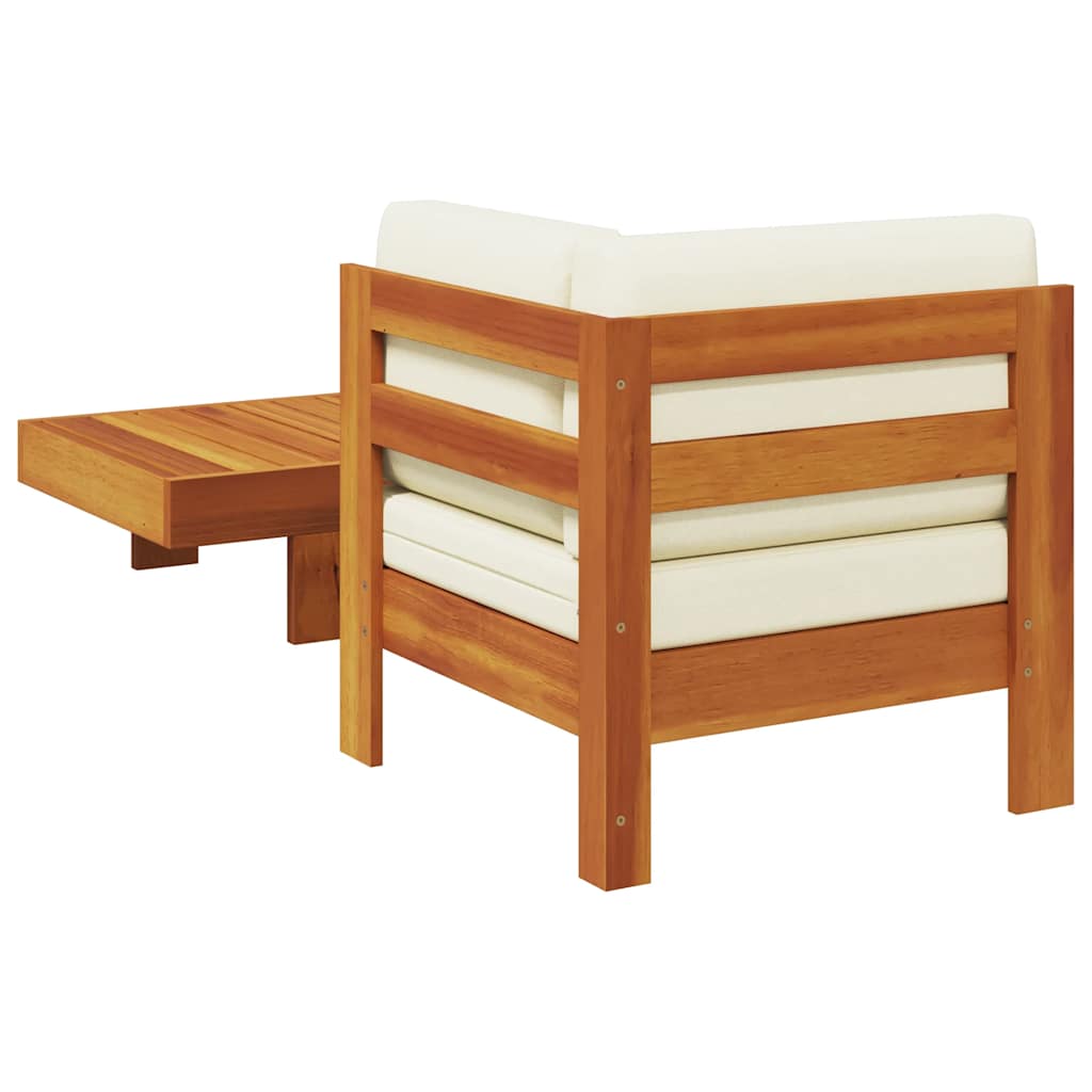 Set Divani Giardino 2 pz Cuscini Bianco Crema in Legno d'Acacia - homemem39