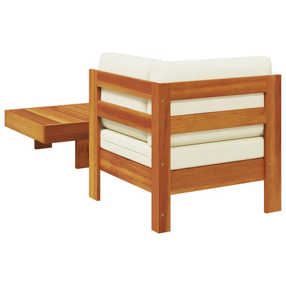 Set Divani Giardino 2 pz Cuscini Bianco Crema in Legno d'Acacia - homemem39