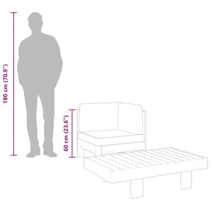 Set Divani Giardino 2 pz Cuscini Bianco Crema in Legno d'Acacia - homemem39