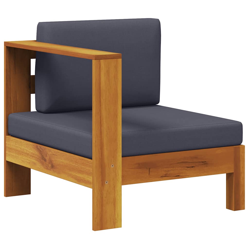 Divano Centrale con 1 Bracciolo Grigio Scuro Massello d'Acacia - homemem39