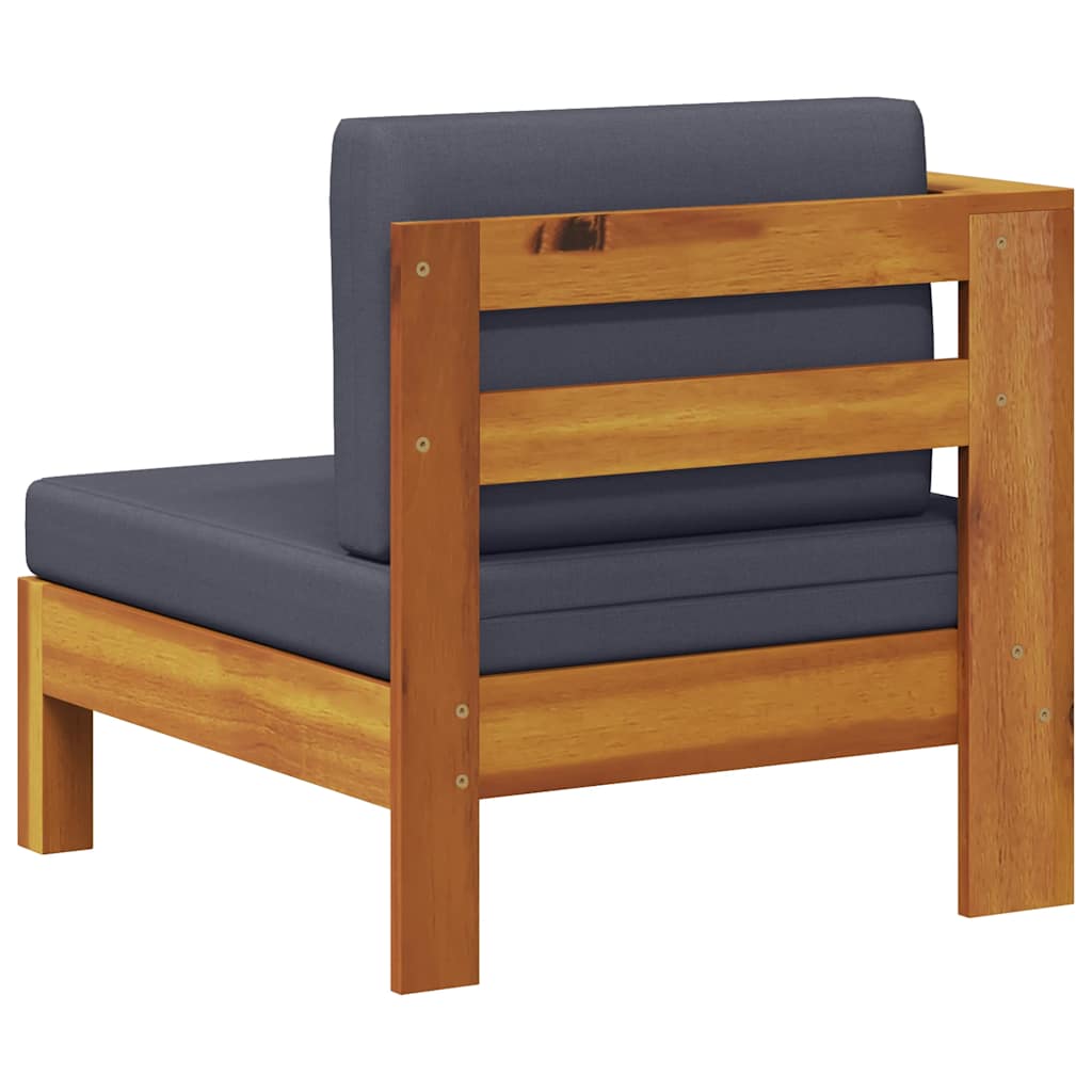 Divano Centrale con 1 Bracciolo Grigio Scuro Massello d'Acacia - homemem39