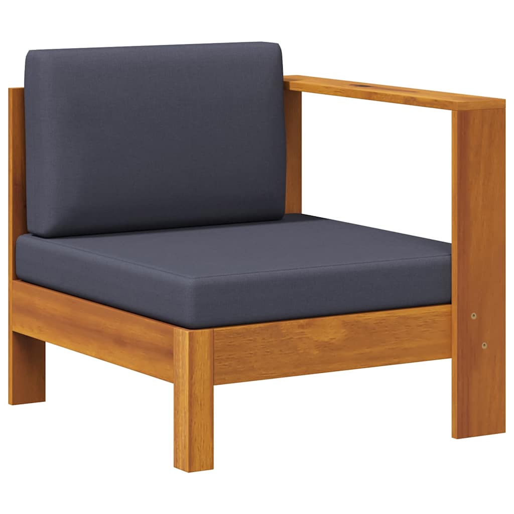 Divano Centrale con 1 Bracciolo Grigio Scuro Massello d'Acacia - homemem39