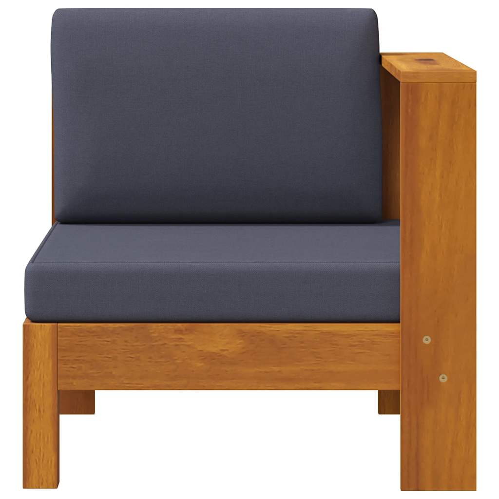 Divano Centrale con 1 Bracciolo Grigio Scuro Massello d'Acacia - homemem39