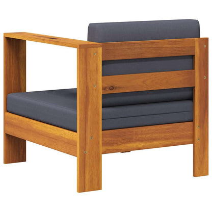 Divano Centrale con 1 Bracciolo Grigio Scuro Massello d'Acacia - homemem39