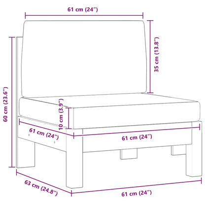 Divano Centrale con Cuscini Grigio Scuro in Massello di Acacia - homemem39