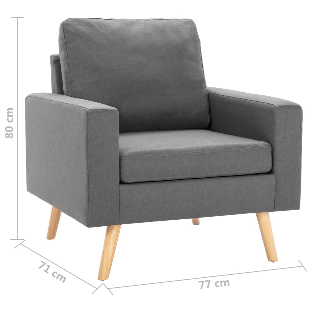 Set di Divani 2 pz in Tessuto Grigio Chiaro | homemem39