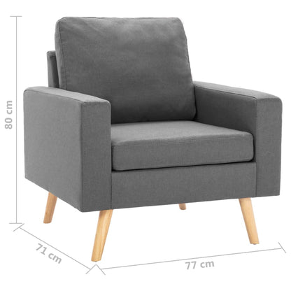 Set di Divani 2 pz in Tessuto Grigio Chiaro | homemem39