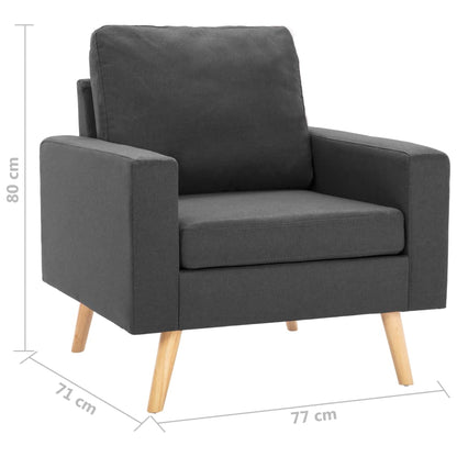 Set di Divani 2 pz in Tessuto Grigio Scuro | homemem39