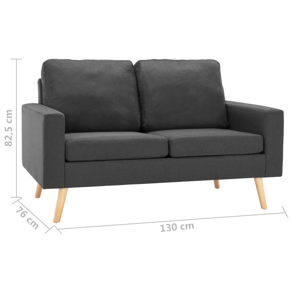 Set di Divani 2 pz in Tessuto Grigio Scuro | homemem39