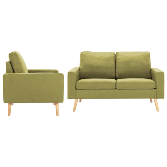 2 pc Sofa Set in Green Fabric