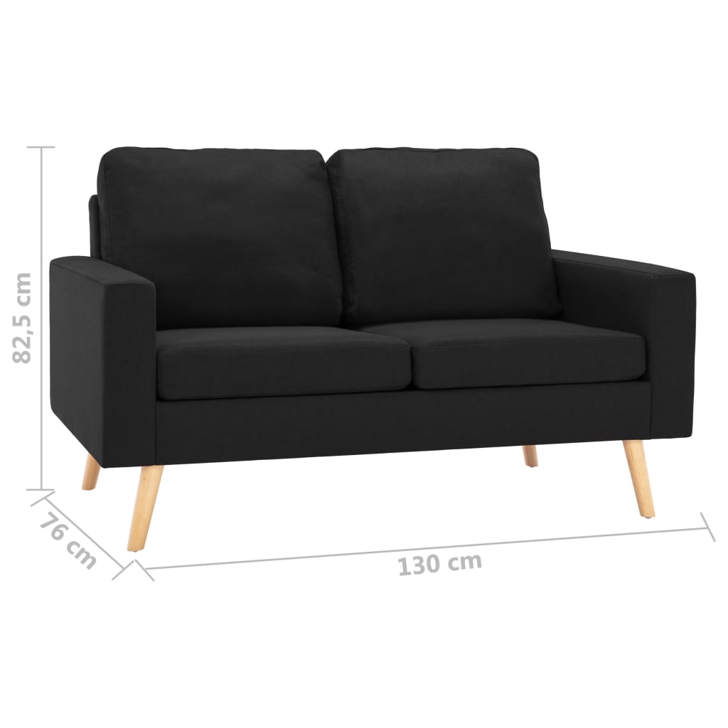 Set Divani 2 pz in Tessuto Nero | homemem39