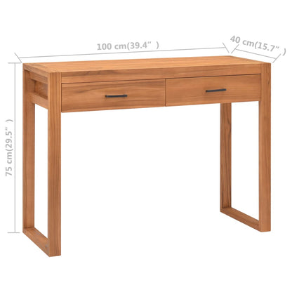 Scrivania con 2 Cassetti 100x40x75 cm in Legno di Teak