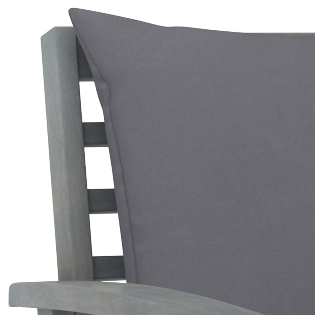 Sedie da Giardino e Cuscini Grigio Scuro 2 pz Massello Acacia | homemem39