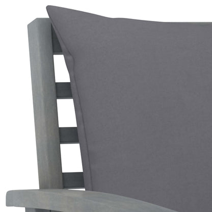 Sedie da Giardino e Cuscini Grigio Scuro 2 pz Massello Acacia | homemem39