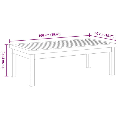 Tavolino da Salotto 100x50x33 cm in Legno Massello di Acacia | homemem39