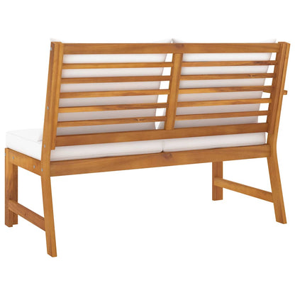 Panca da Giardino 114,5 cm con Cuscino Crema in Legno di Acacia - homemem39