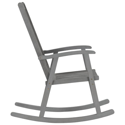Sedia a Dondolo Grigia in Legno Massello di Acacia | homemem39