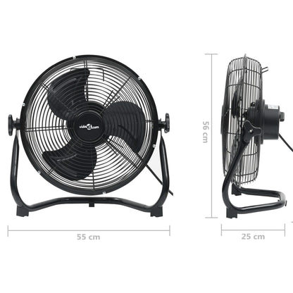 Ventilatore da Pavimento a 3 Velocità 55 cm 100 W Nero