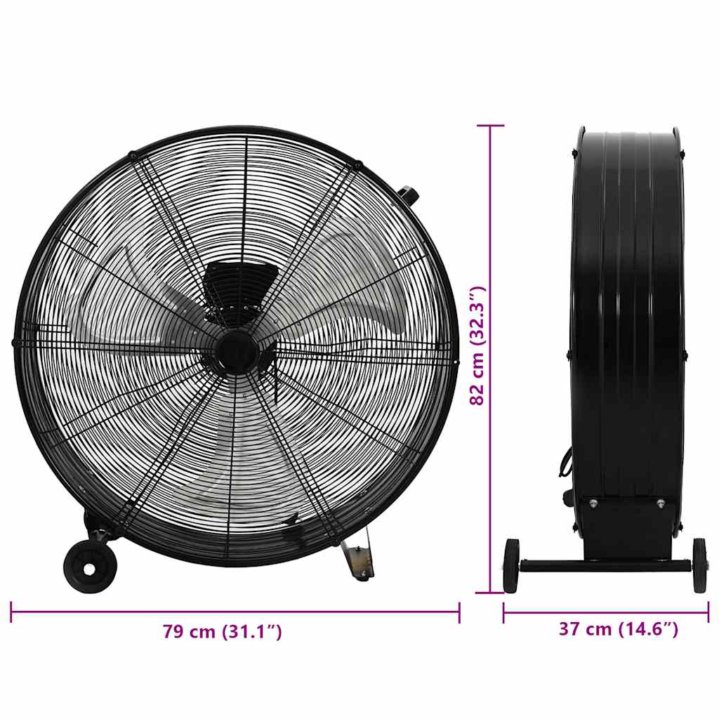 Ventilatore a Tamburo Industriale 77 cm 187,7 W Nero | homemem39