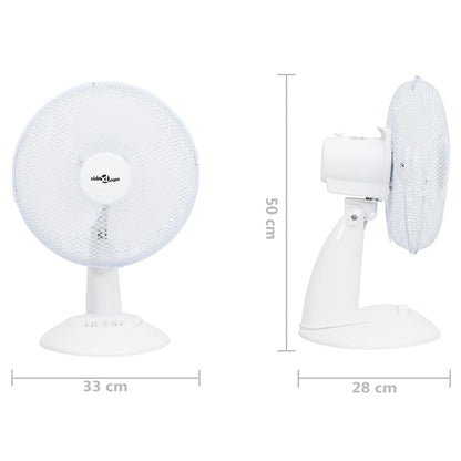 Ventilatore da Tavolo a 3 Velocità 30 cm 40 W Bianco