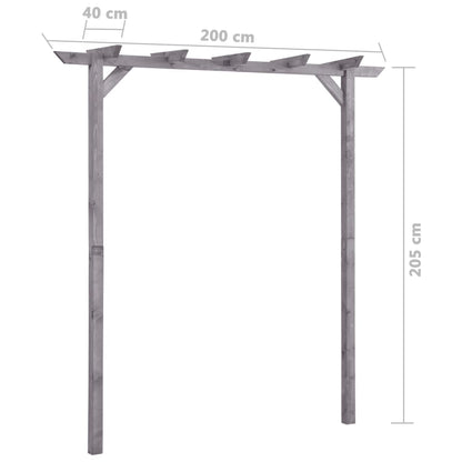 Pergolato da Giardino Grigio 200x40x205 cm in Pino Impregnato | homemem39