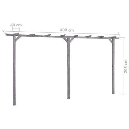 Pergolato da Giardino Grigio 400x40x205 cm in Pino Impregnato | homemem39