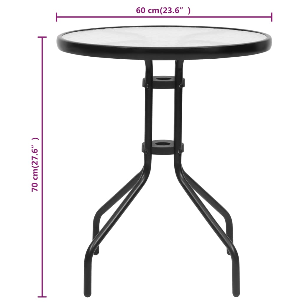 Black Garden Table Ø60x70 cm in Steel