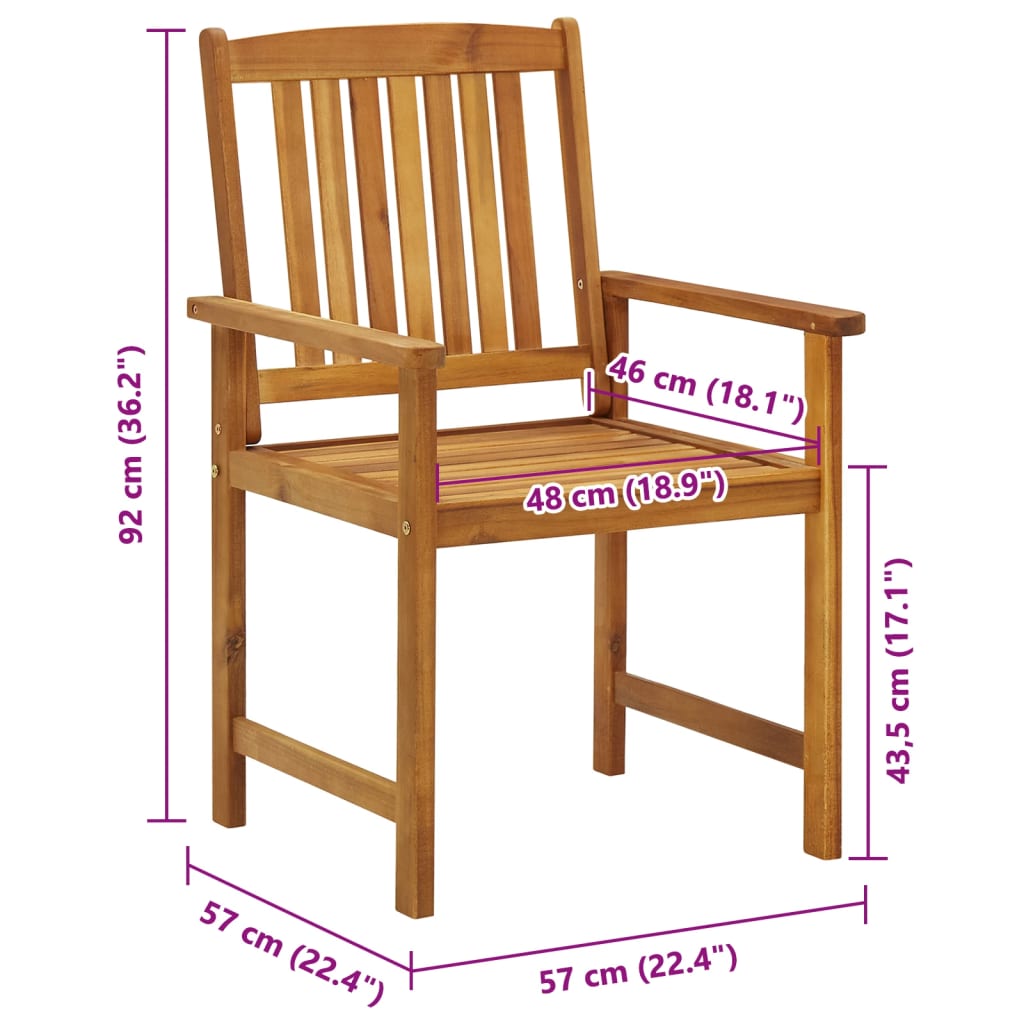 Sedie da Giardino 4 pz in Legno Massello di Acacia | homemem39