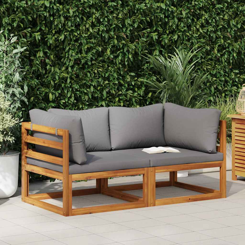Divani Angolari Modulari 2 pz con Cuscini Grigio Scuro | homemem39