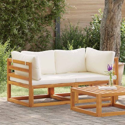Divani Modulari Angolari 2 pz con Cuscino Bianco Crema | homemem39