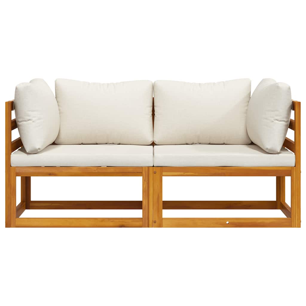 Divani Modulari Angolari 2 pz con Cuscino Bianco Crema | homemem39