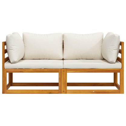 Divani Modulari Angolari 2 pz con Cuscino Bianco Crema | homemem39
