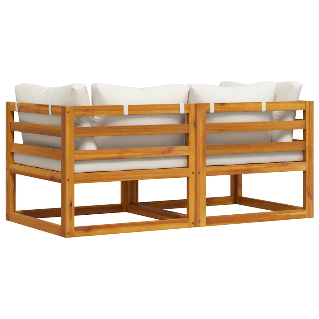 Divani Modulari Angolari 2 pz con Cuscino Bianco Crema | homemem39