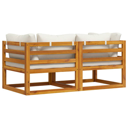 Divani Modulari Angolari 2 pz con Cuscino Bianco Crema | homemem39