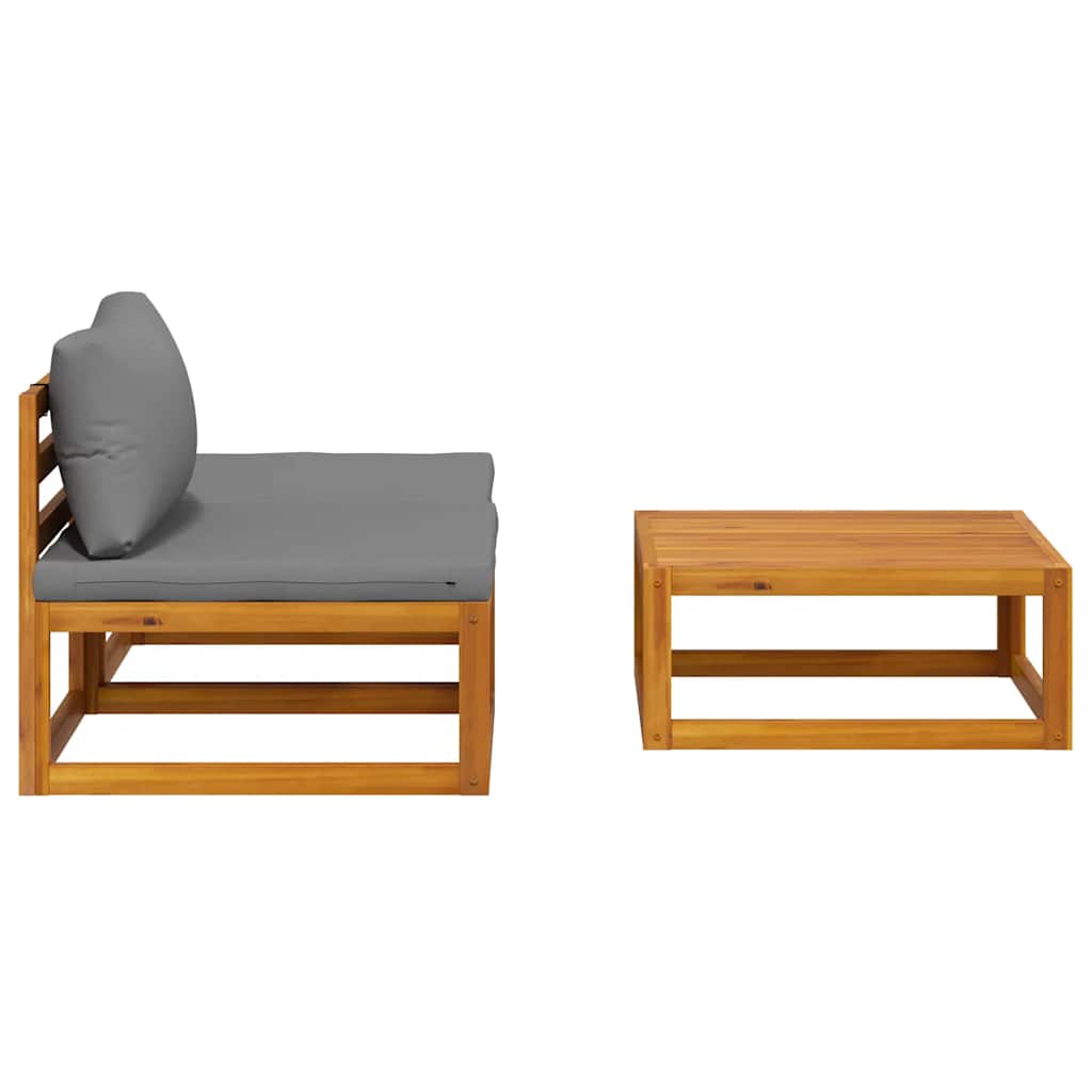 Set Divani da Giardino 3 pz con Cuscini in Massello di Acacia | homemem39
