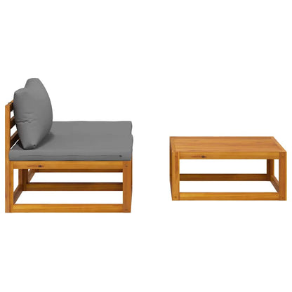 Set Divani da Giardino 3 pz con Cuscini in Massello di Acacia | homemem39