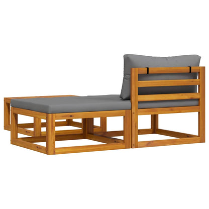 Set Divani da Giardino 3 pz con Cuscini in Massello di Acacia | homemem39