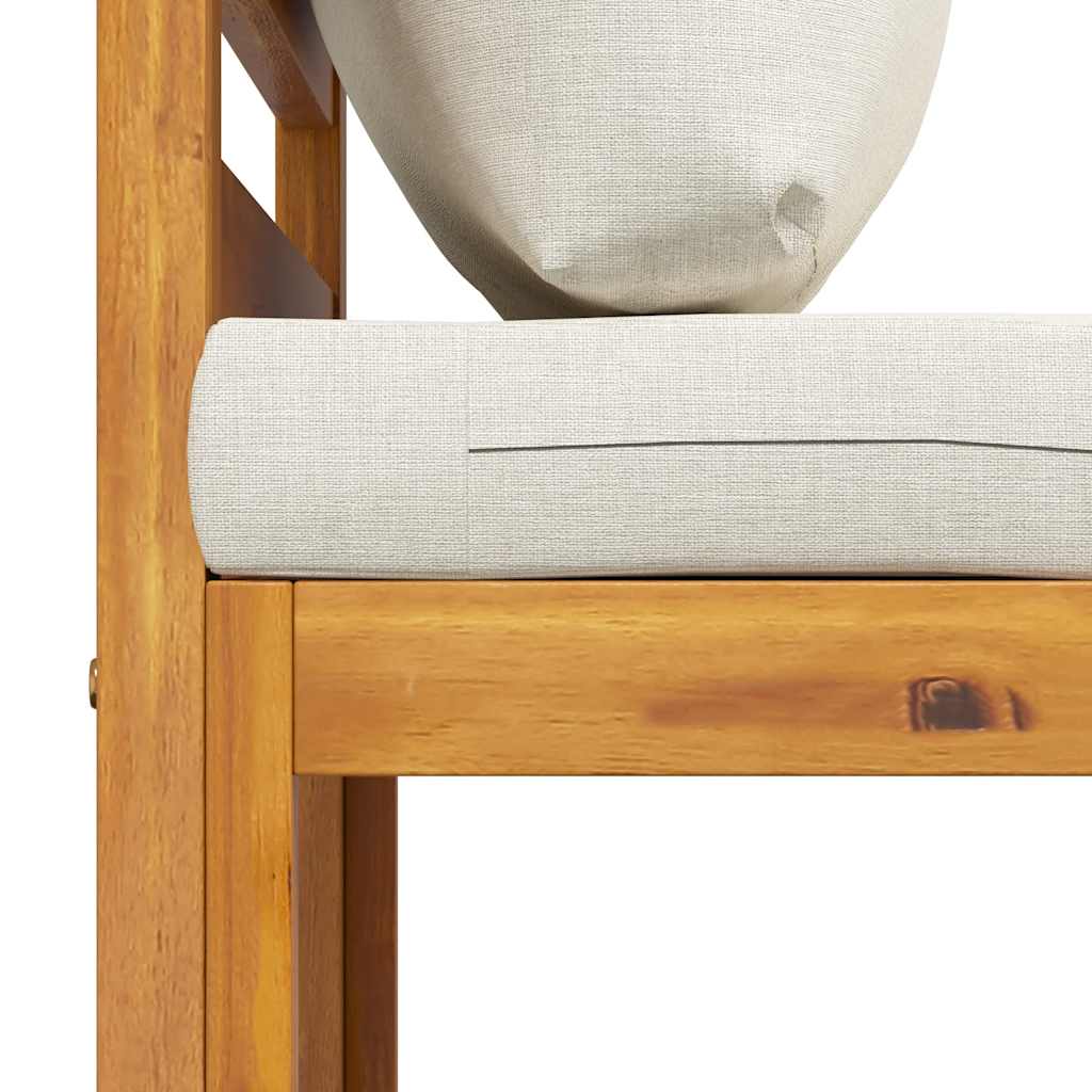 Set Divani da Giardino 3 pz con Cuscini Crema in Legno Acacia | homemem39
