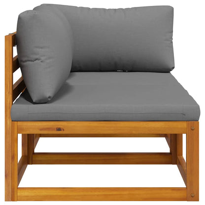 Set Divani da Giardino 2 pz con Cuscini Grigio Scuro in Acacia | homemem39
